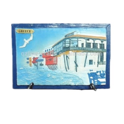 Resin Greece scenery tourist souvenir wall plaque home decoration