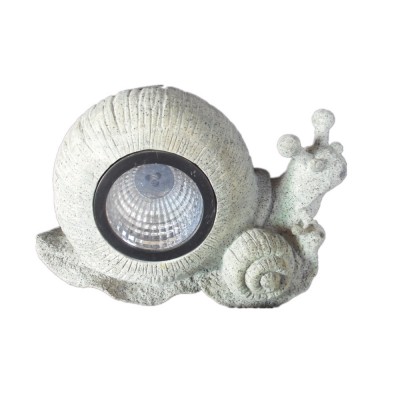 Polyresin snail figurine garden decoration with solar LED lamp