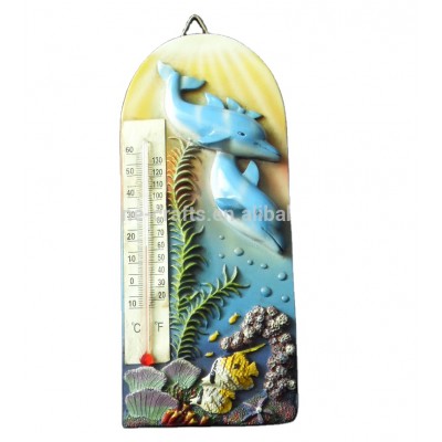 Resin dolphin crafts indoor hanging weatherglass home decoration