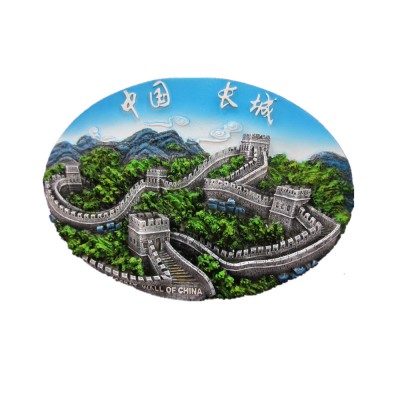 Resin CHINA Greatwall round shape wall plate for tourist souvenir or decor