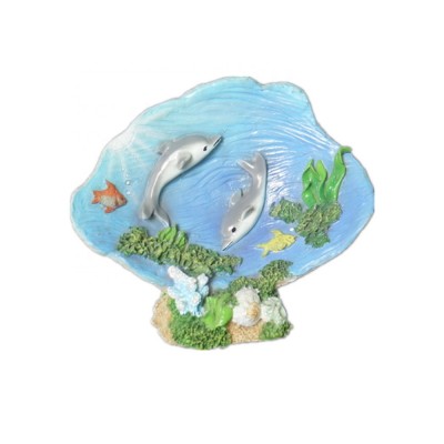 Resin crafts  ornament dolphins Seashell shaped statues aquarium decoration