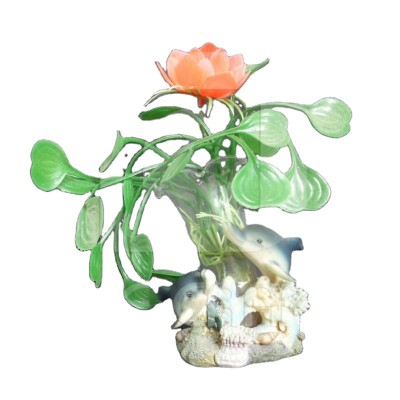 Polyresin dolphin figurine flower vases for home decoration