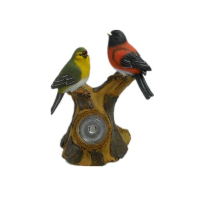 Polyresin Bird Figurine Decorative Solar Lights for Garden gift