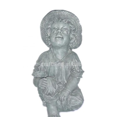 Polyresin boy outdoor statue for home garden decoration